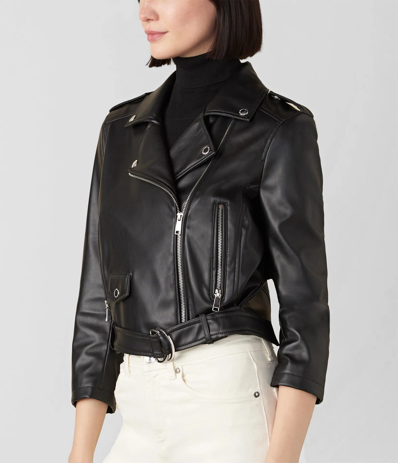 Alexia Faux Leather Moto Jacket