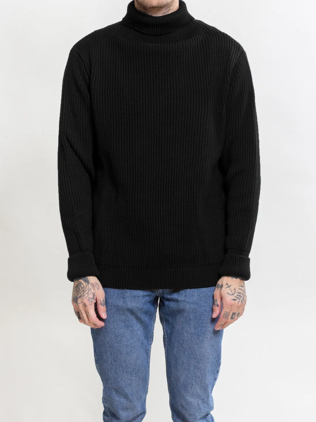 Andersen-Andersen, Navy Turtleneck, Black