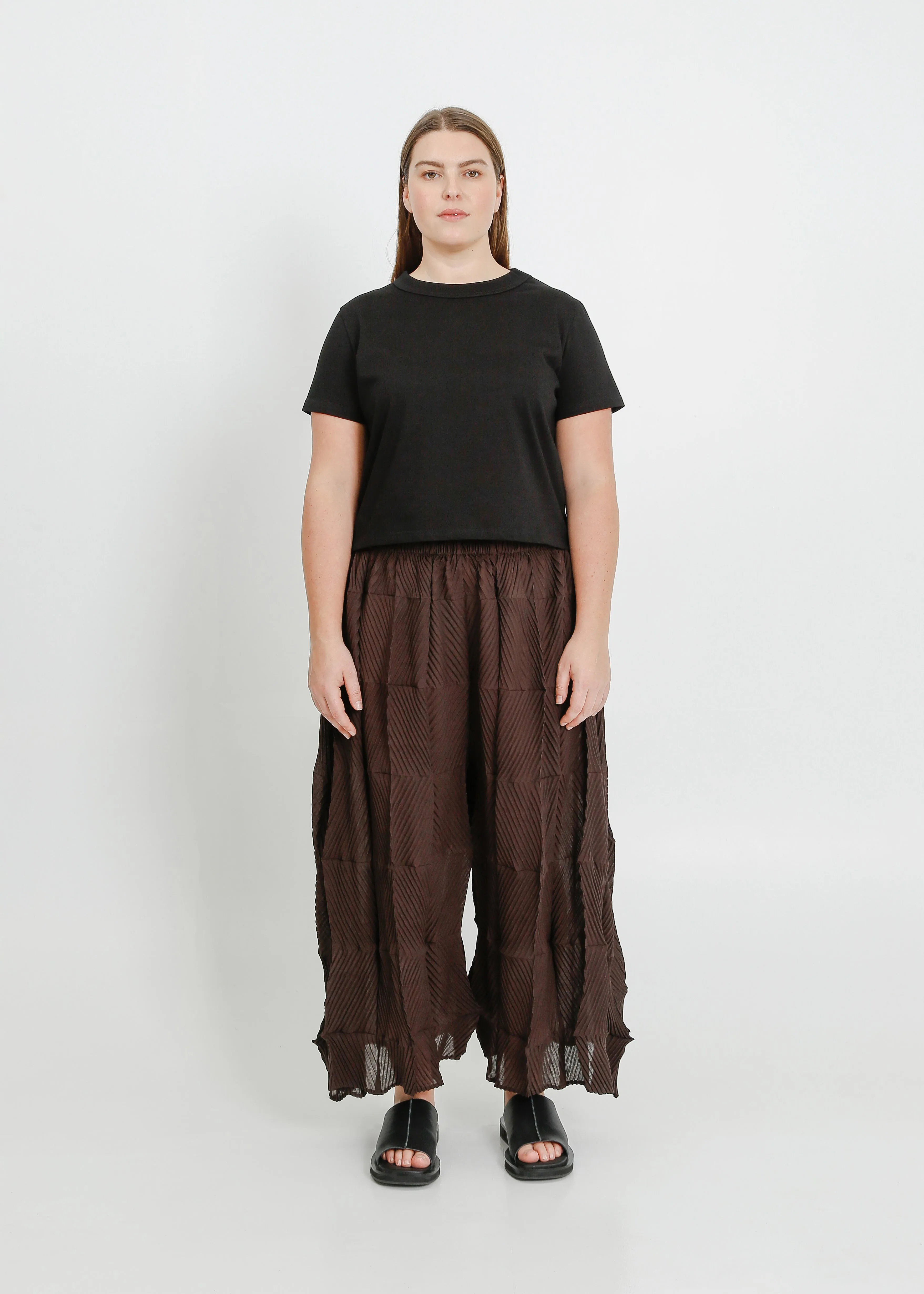 Pleated Chocolate Brown Culotte Trousers for Women - Stylish & Comfortable Fashion Choice