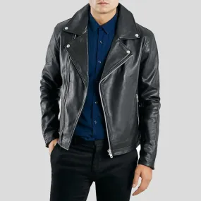 Barden Black Motorcycle Leather Jacket