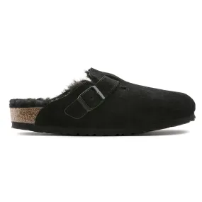 Birkenstock Women's Boston Black Suede/Shearling