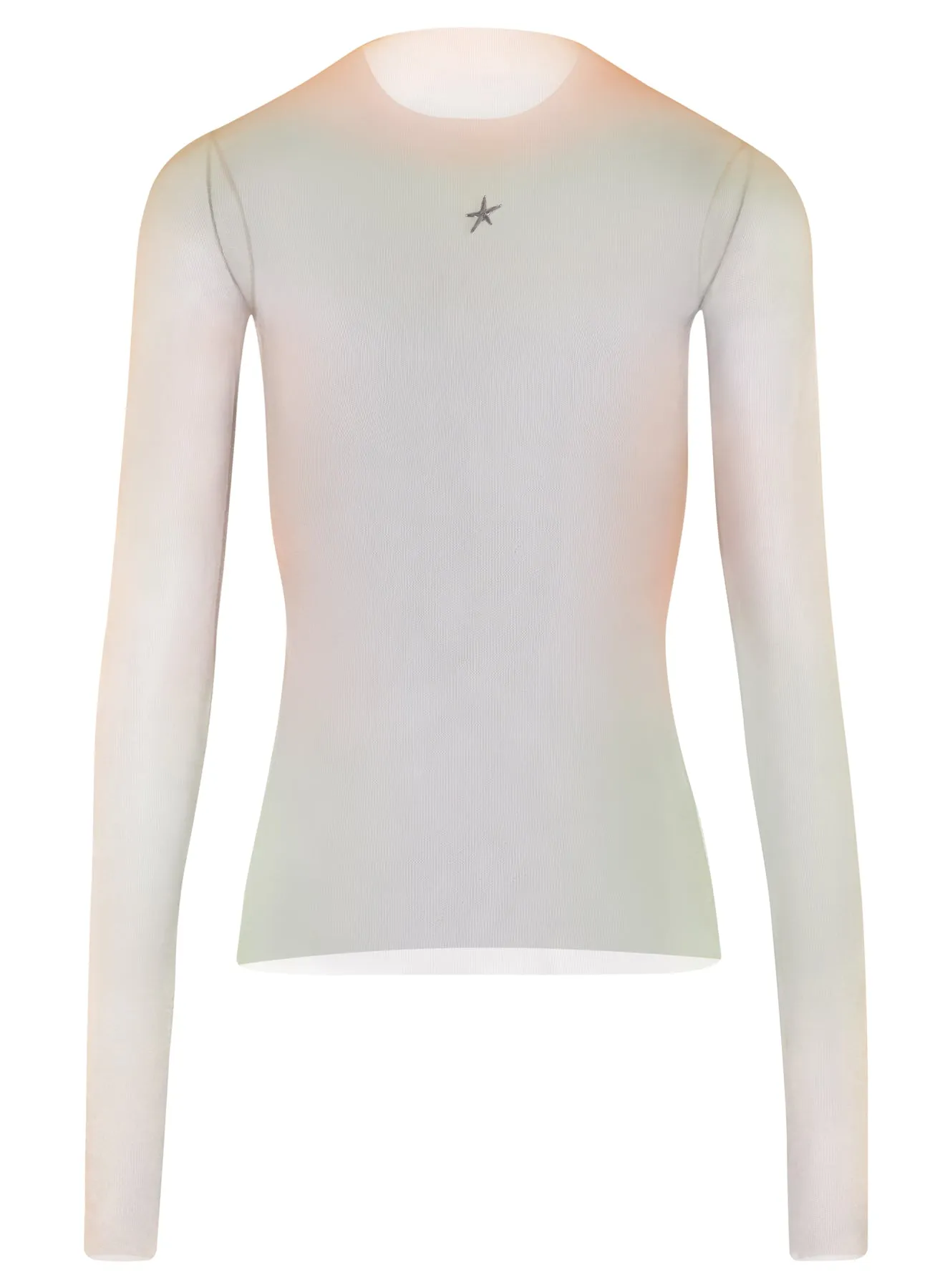 black gradient-effect long-sleeved top