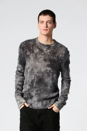 CAMOUFLAGE EFFECT ROUND NECK PULLOVER