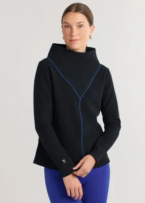 Carroll Street Turtleneck in Vello Fleece (Black)