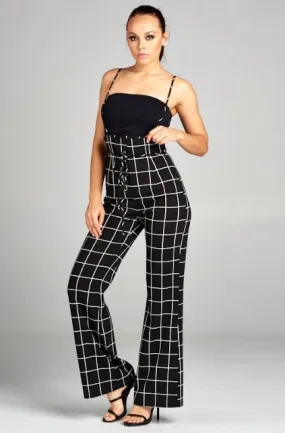 Checkered Pattern Spaghetti Strap Jumpsuit