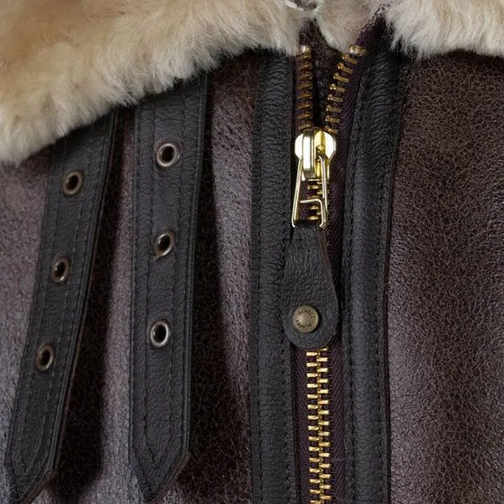 Classic B-3 Sheepskin Leather Bomber Jacket