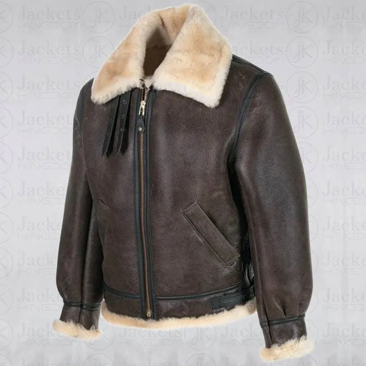 Classic B-3 Sheepskin Leather Bomber Jacket