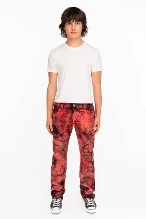 CLASSIC STRAIGHT LEG JEANS IN RED APACHE TIE DYE WASH