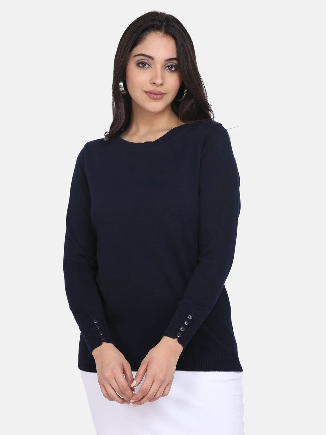 Cotton Pullover - Navy Blue