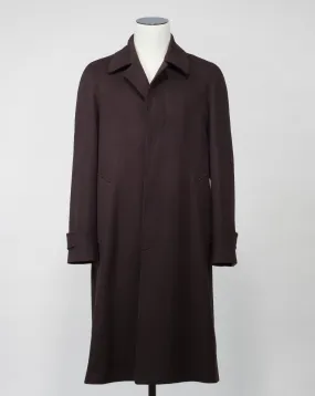 De Petrillo Wool & Cashmere Raglan Coat / Dark Brown