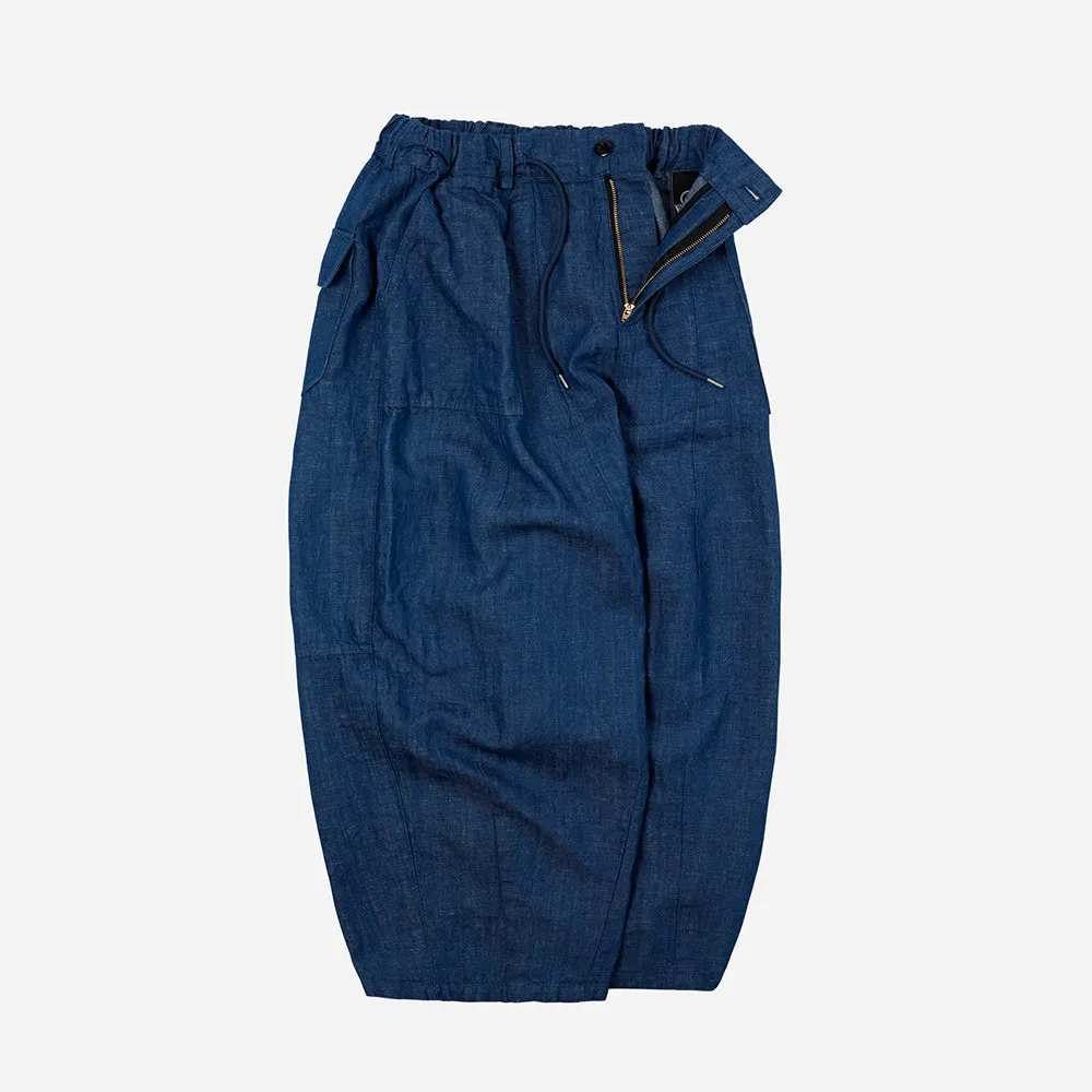 DENIM BALLOON PANTS - BLUE