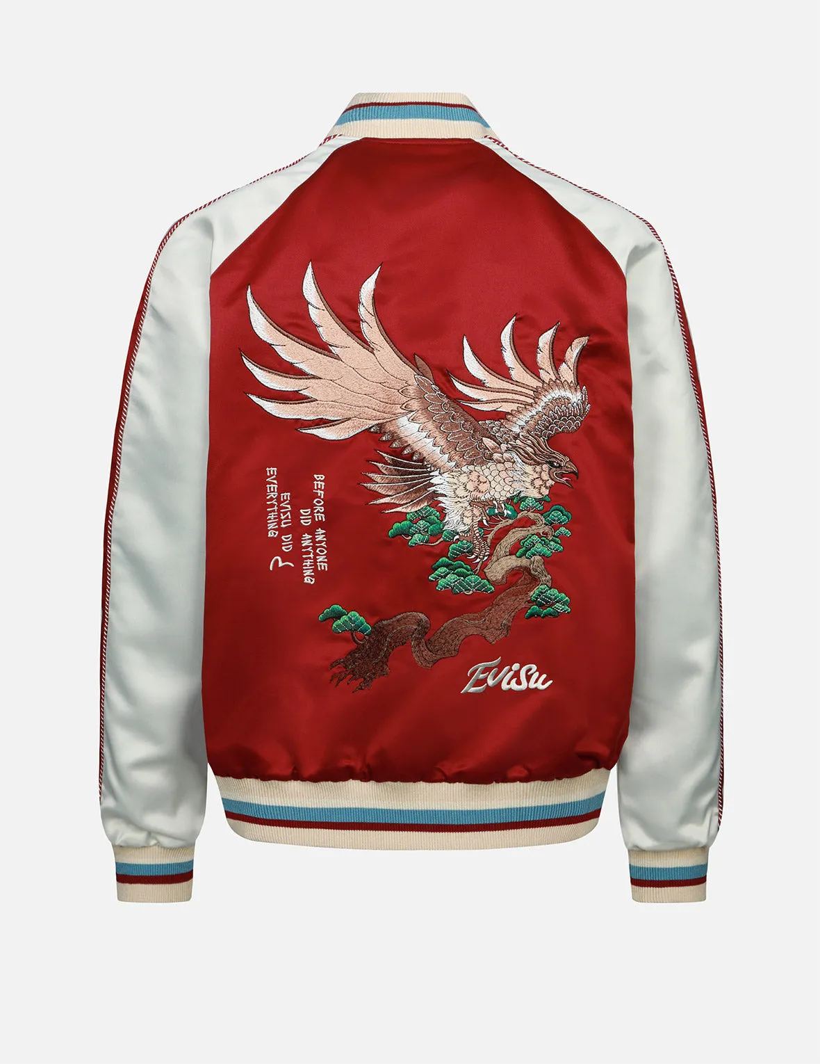 Eagle and Logo Embroidery Reversible Souvenir Jacket