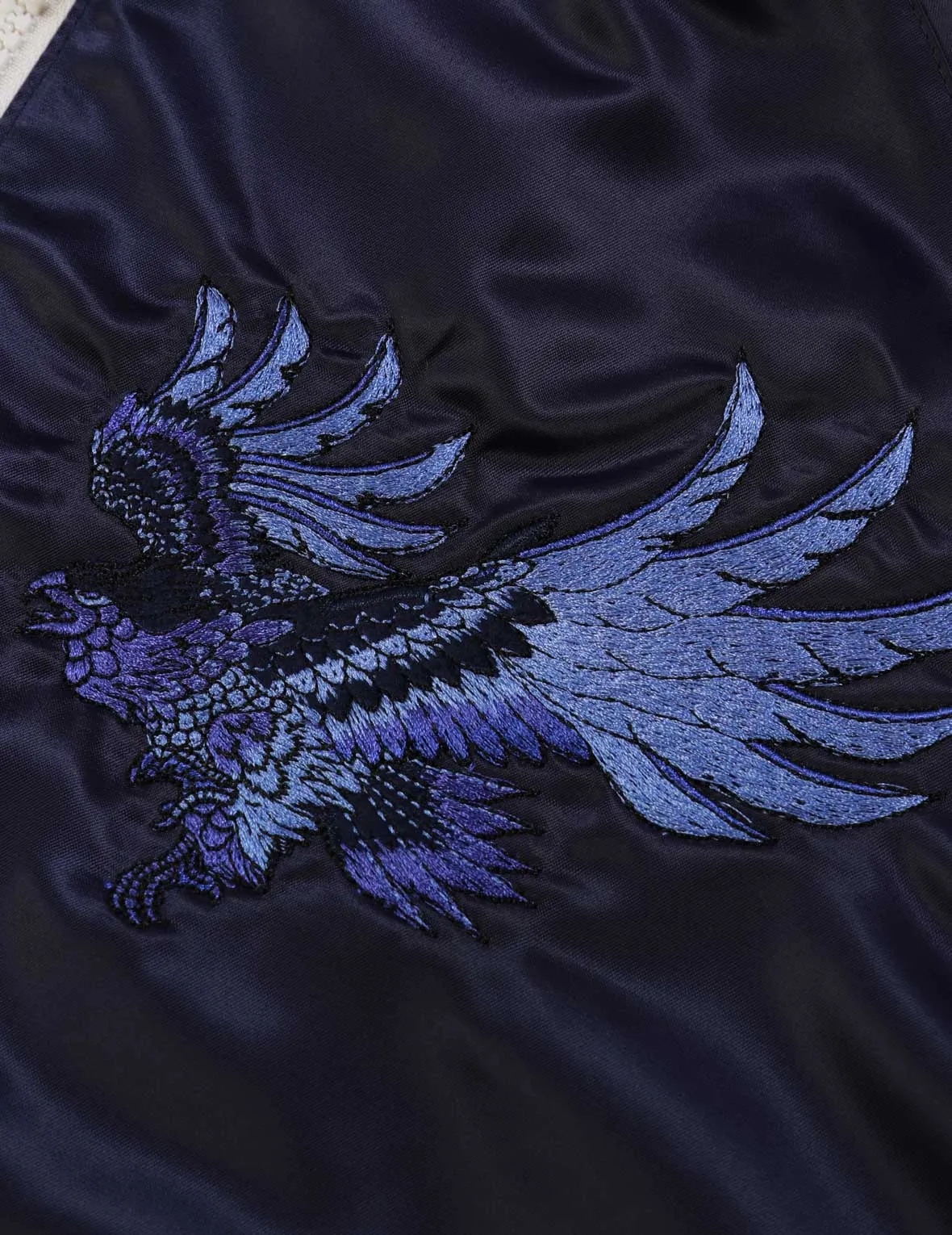 Eagle and Logo Embroidery Reversible Souvenir Jacket