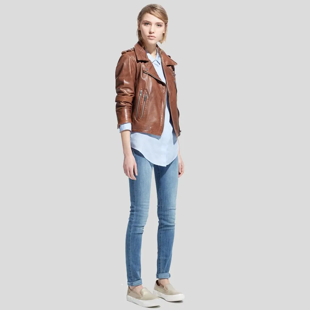 Emma Brown Motorcycle Leather Jacket