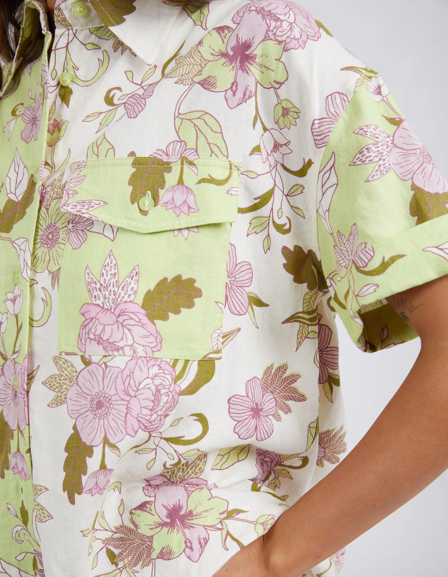 Emmeline Shirt Spliced Floral Print