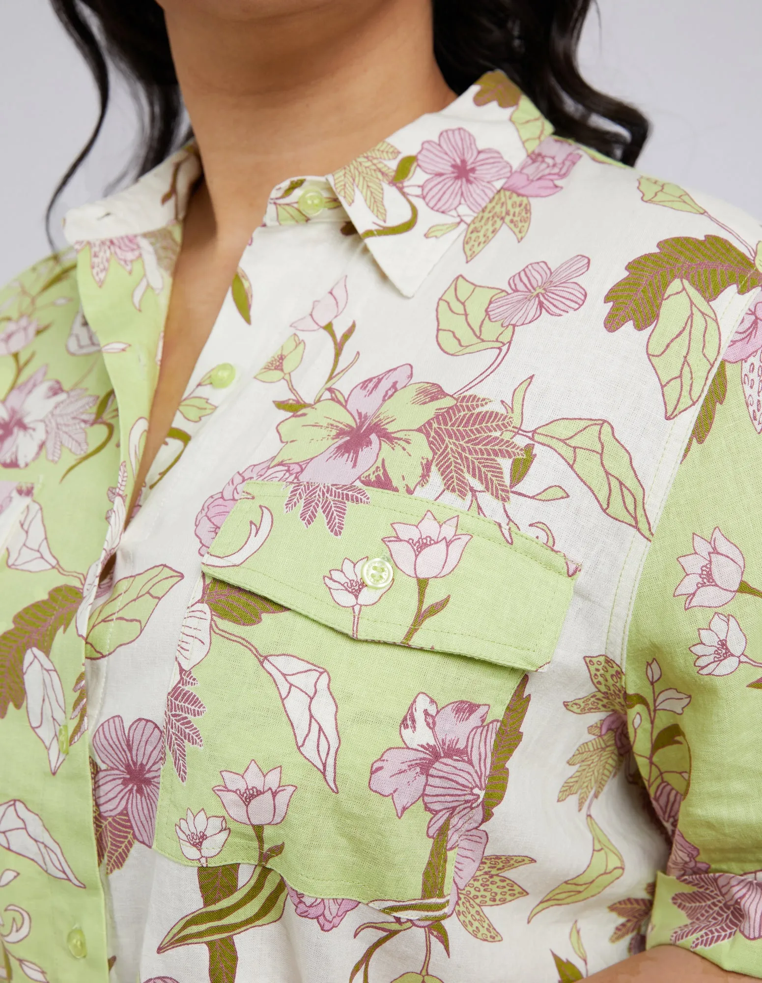 Emmeline Shirt Spliced Floral Print