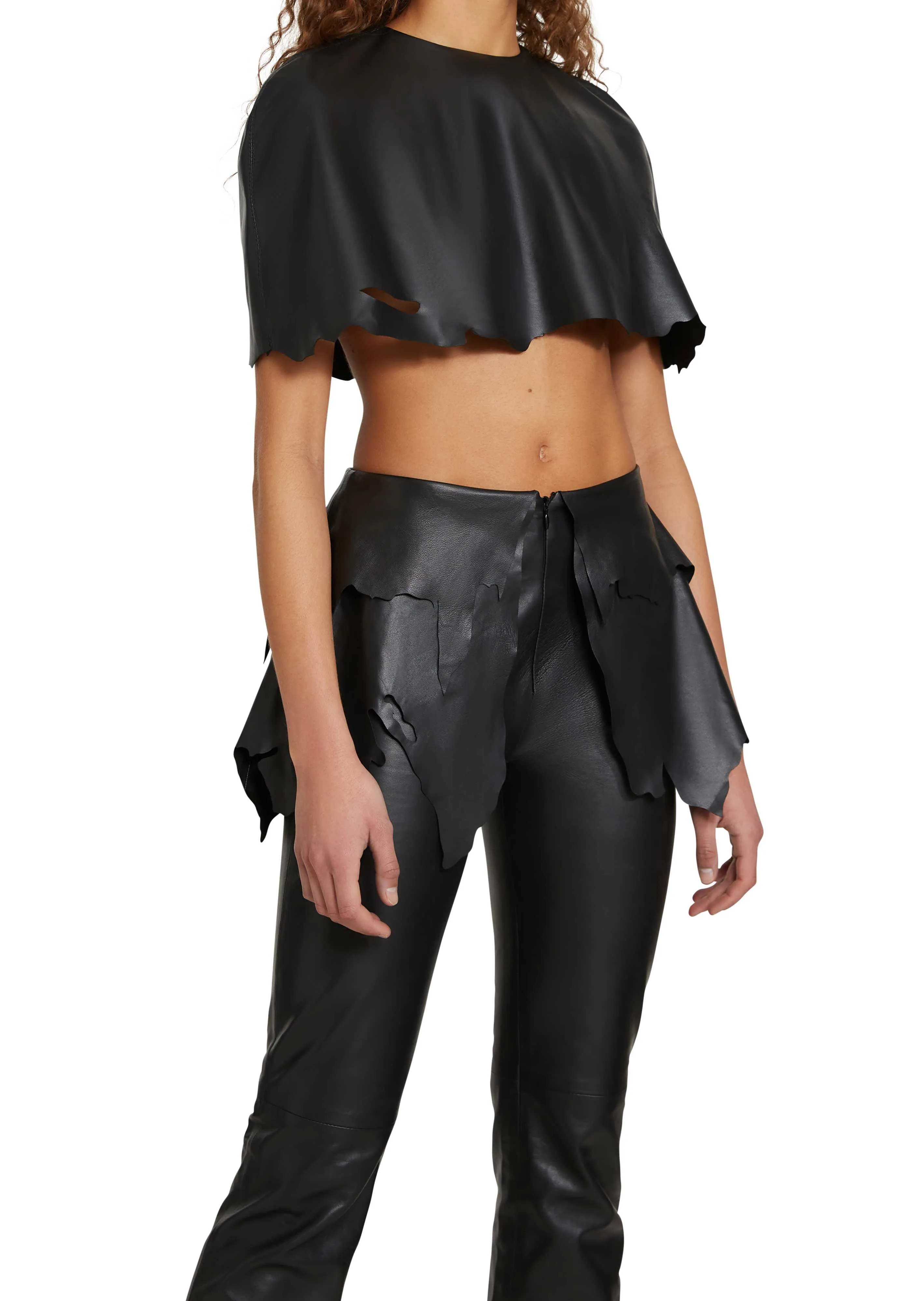 Flap Leather Pants