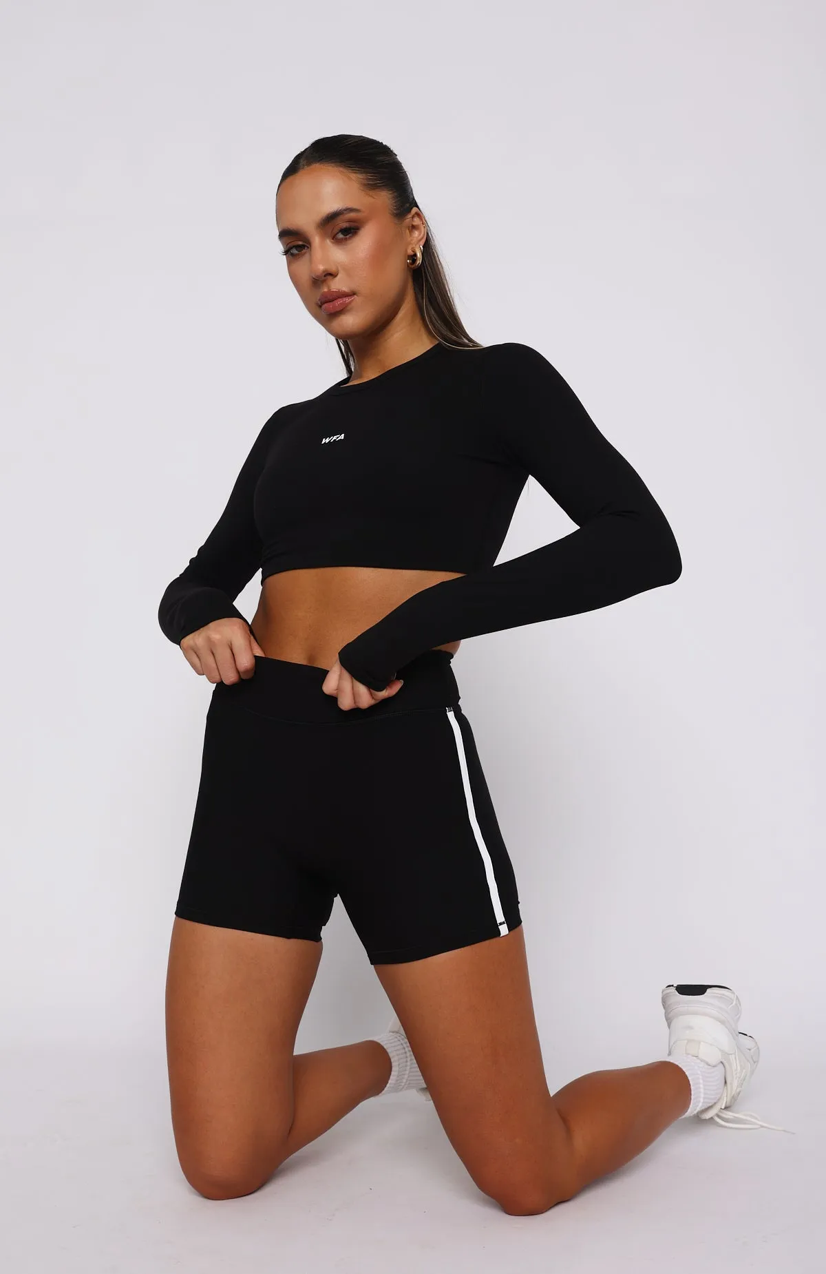 Go Faster High Waisted Shorts Black/White