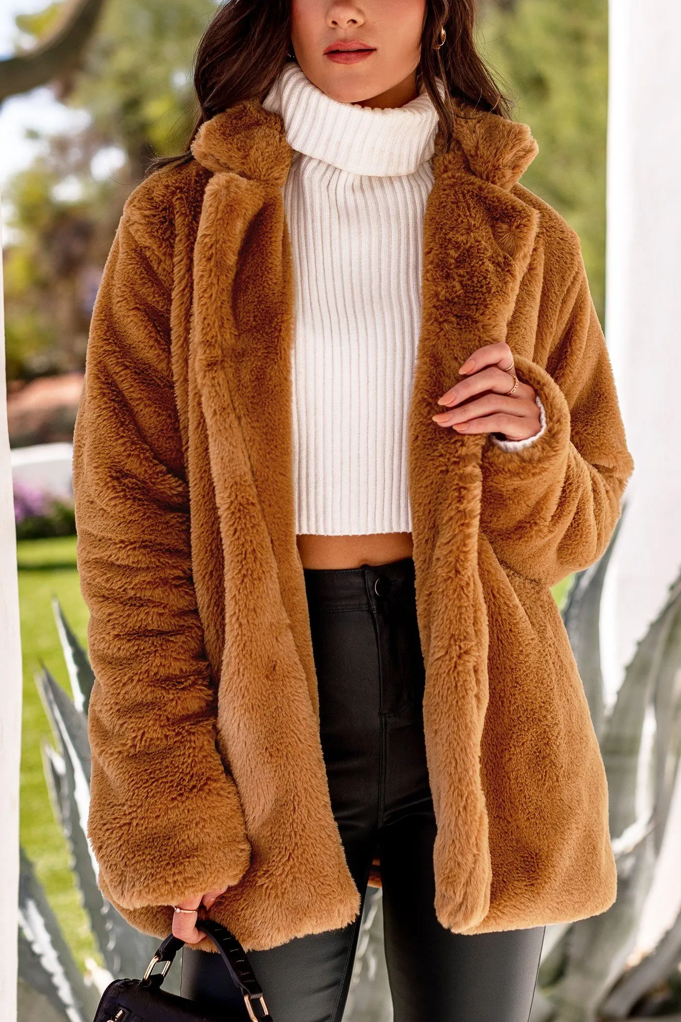 I Got Love Camel Faux Fur Coat