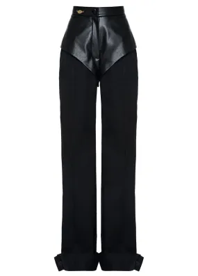 JOANA LEATHER CUFF PANTS