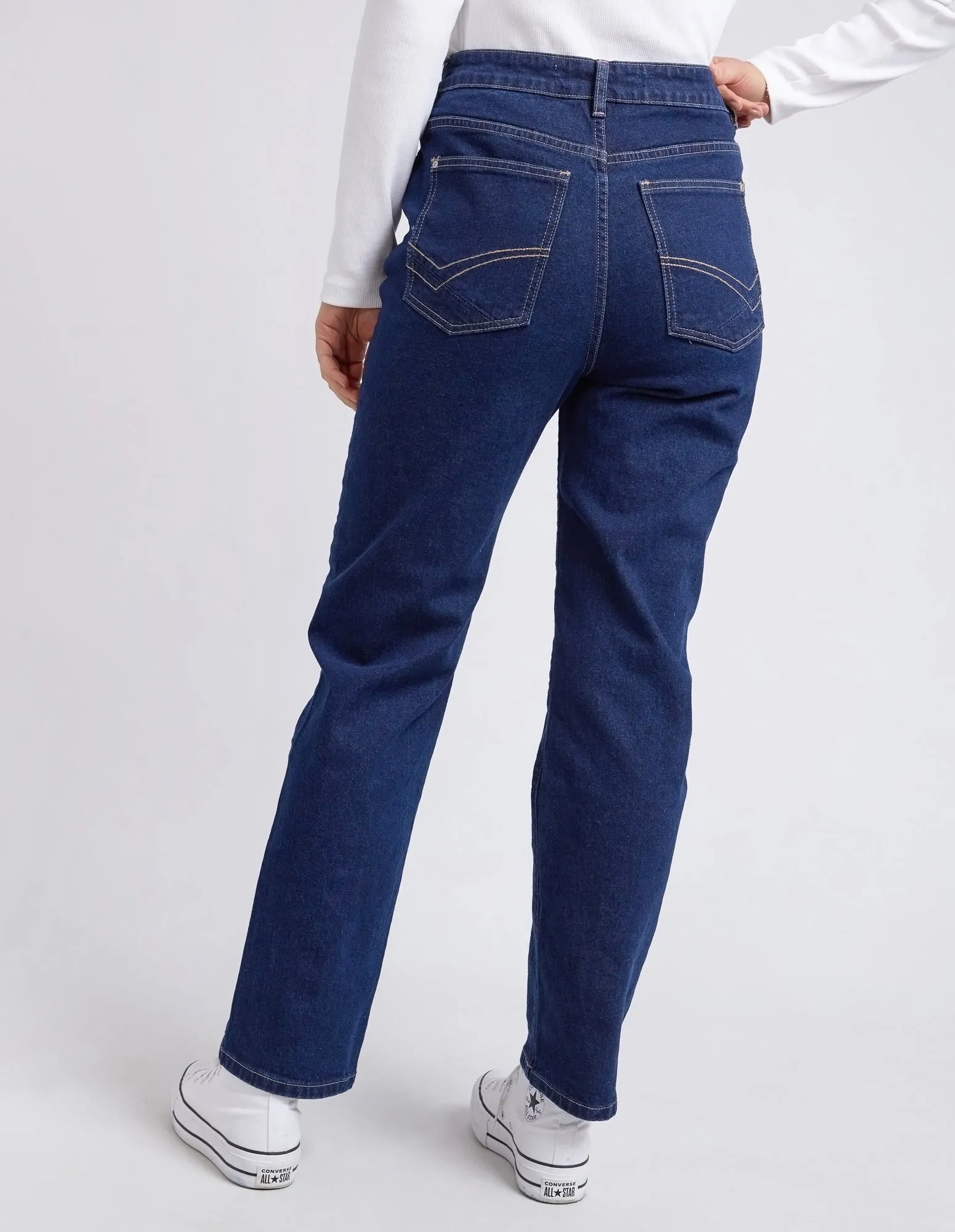 Kate Straight Leg Jean Dark Blue Wash