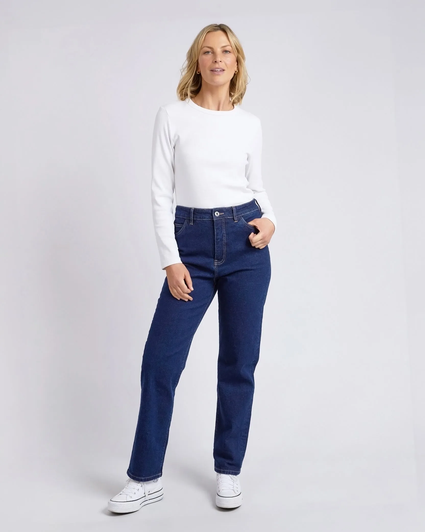 Kate Straight Leg Jean Dark Blue Wash