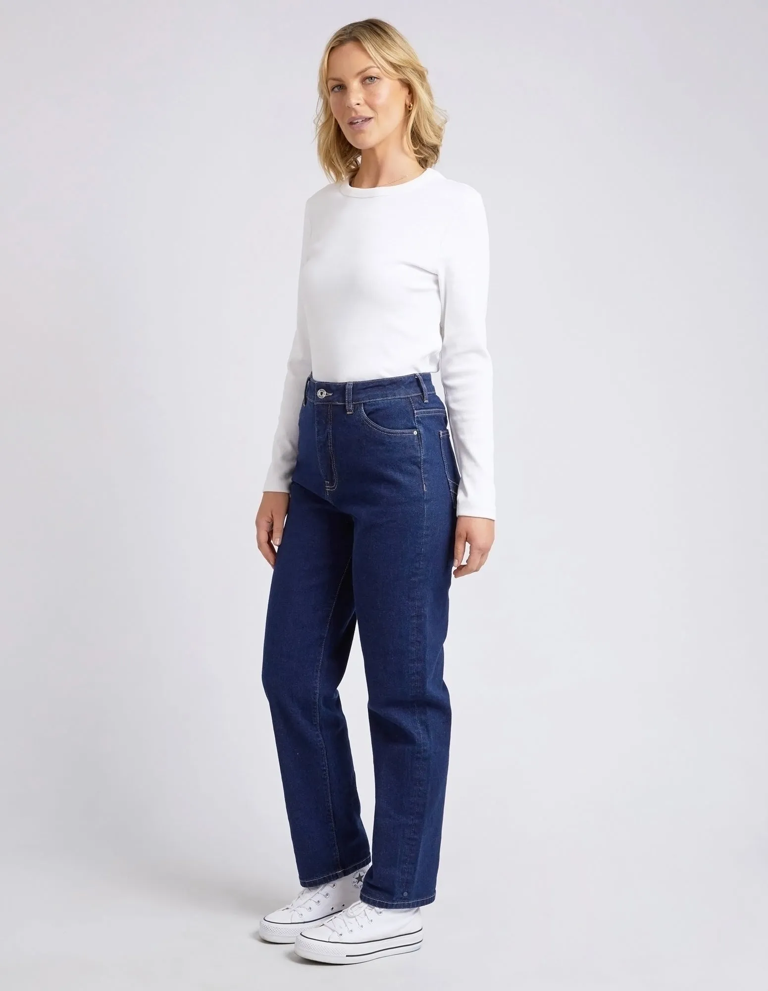 Kate Straight Leg Jean Dark Blue Wash