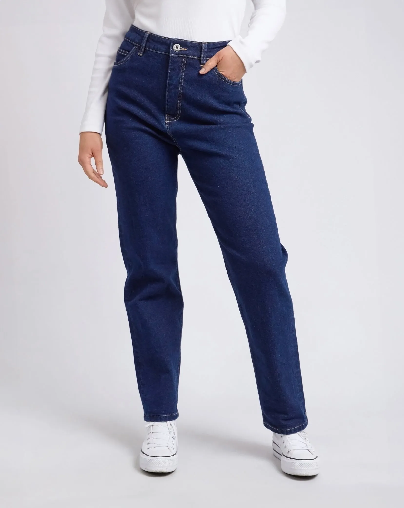 Kate Straight Leg Jean Dark Blue Wash