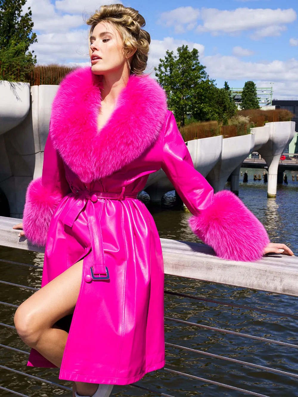 LADY PINK Fur Foxy Leather Coat