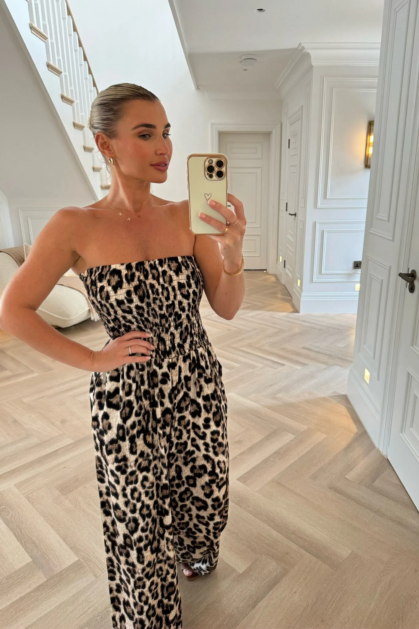 LEOPARD PRINT WIDE LEG JUMPSUIT