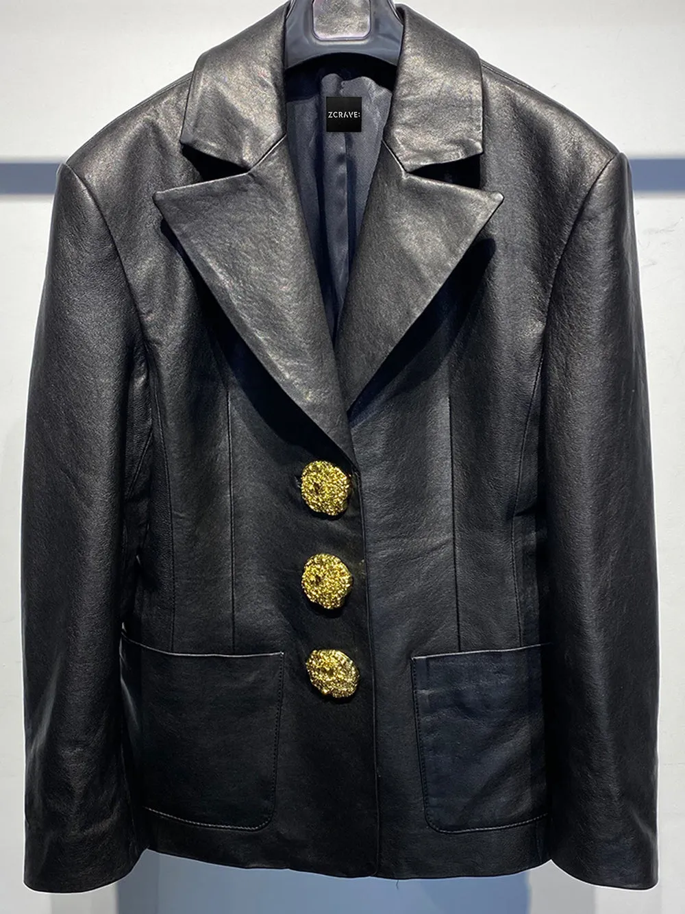 MONNEI Leather Blazer