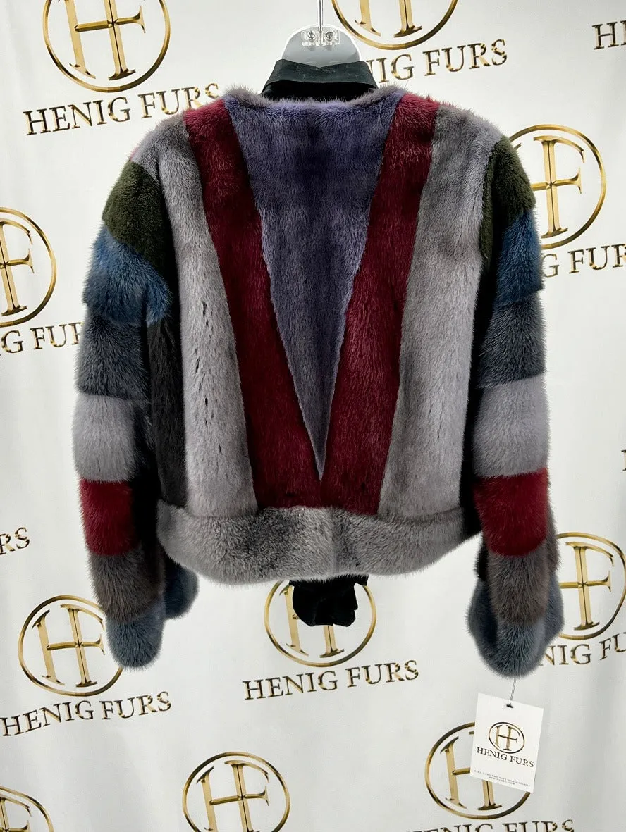 Multicolor Mink Fur Bolero Jacket