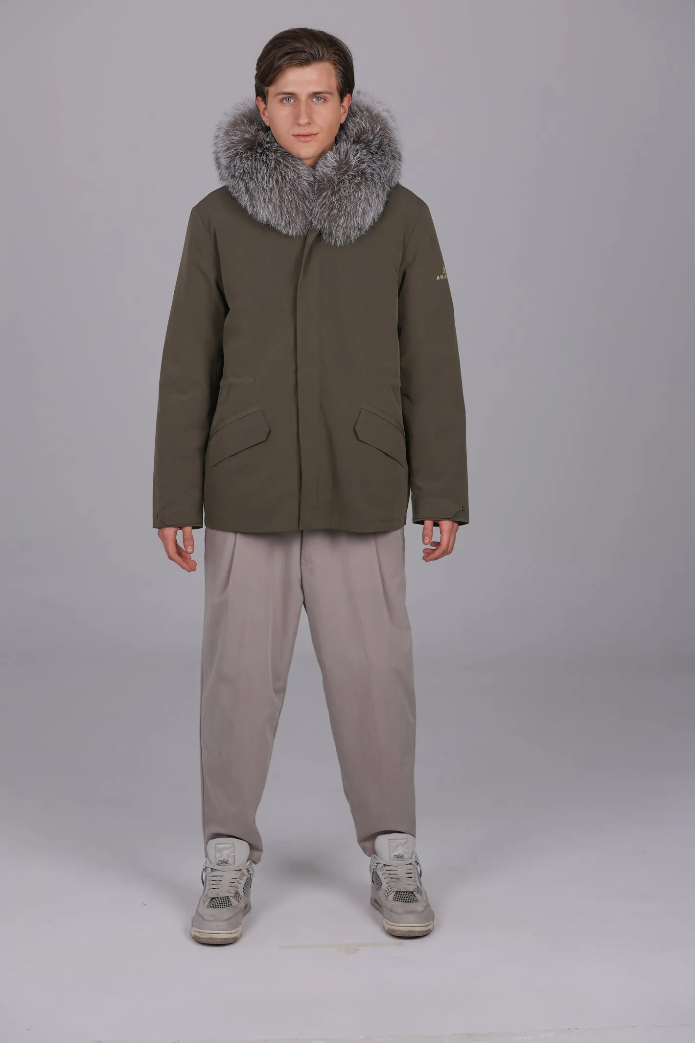 Parka corto in misto cotone impermeabile volpe frost e rex rabbit