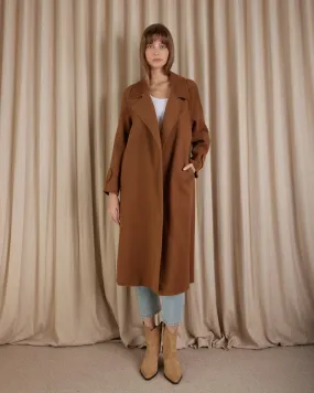 Saddler Double Faced Wool Coat - Cognac