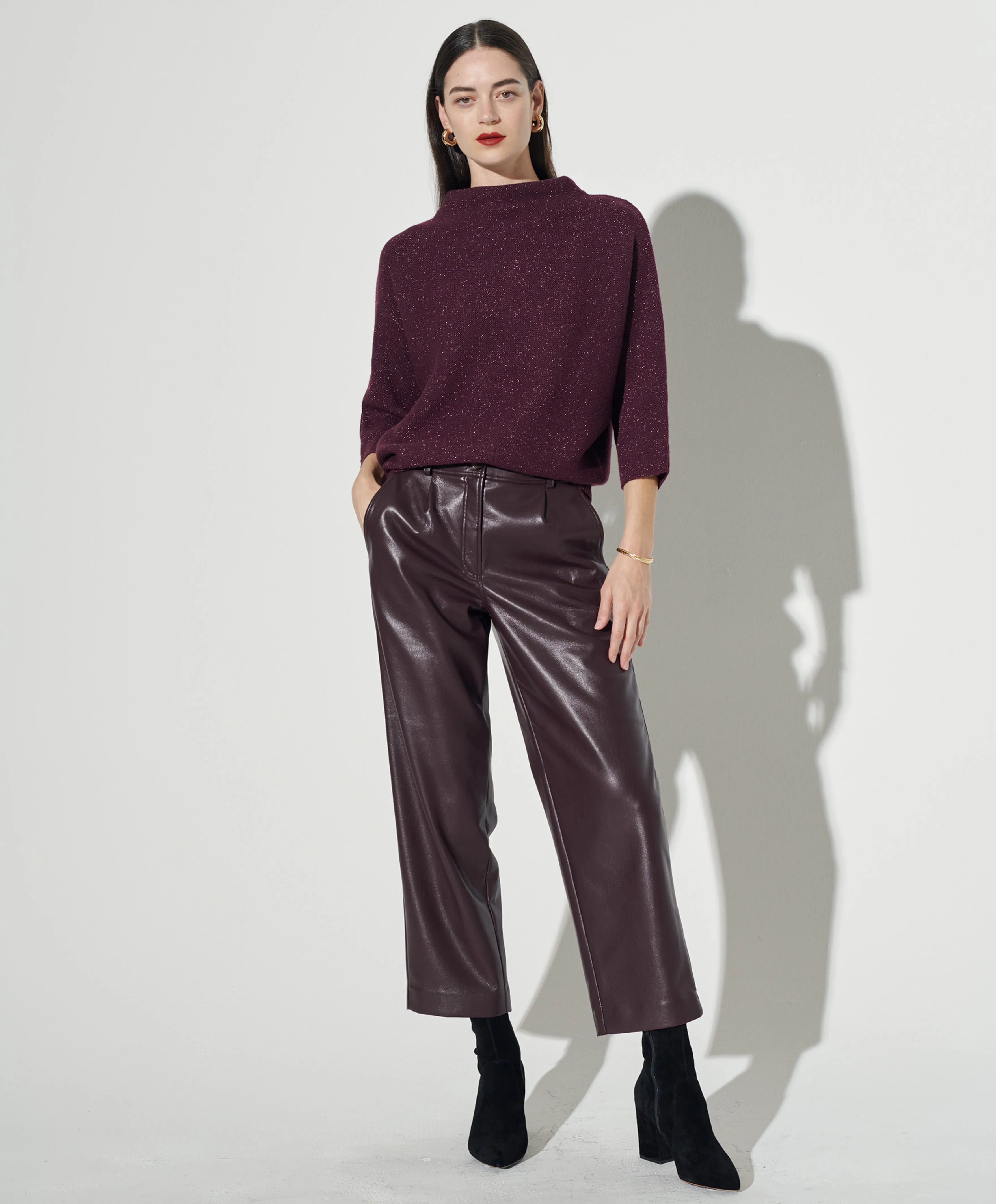 Slouchy Vegan Leather Trouser