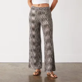 Space-dye Crochet Wide Leg Pant