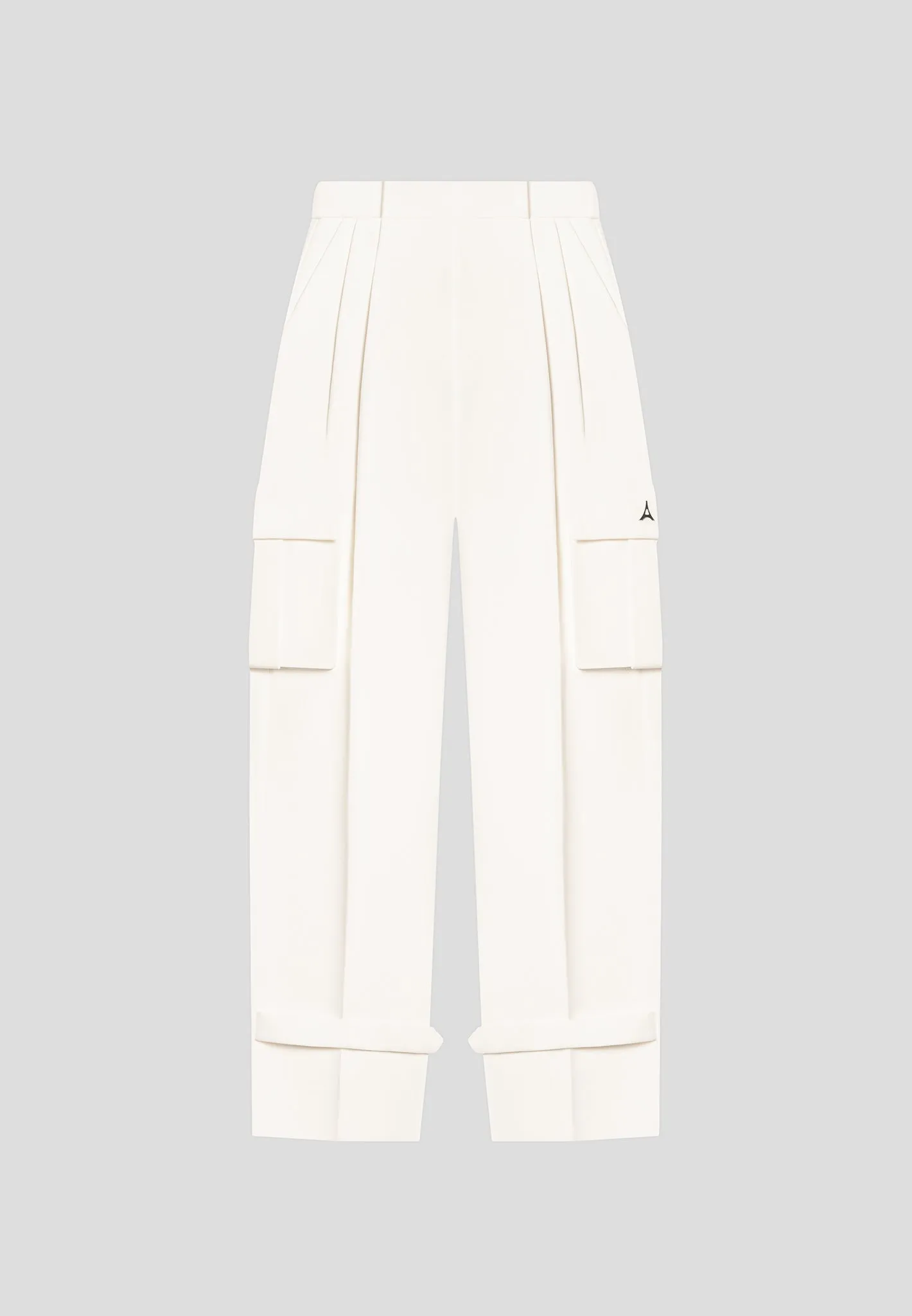 Tailored Pleated Cargo Trousers - Cream