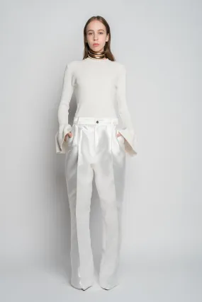 WHITE WIDE LEG TROUSERS